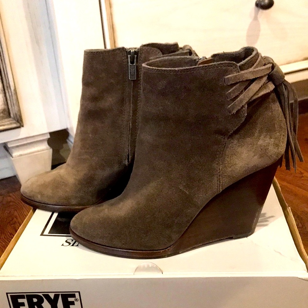 Frye fringe tassel booties